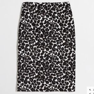 J Crew Factory Leopard Jacquard Pencil Skirt